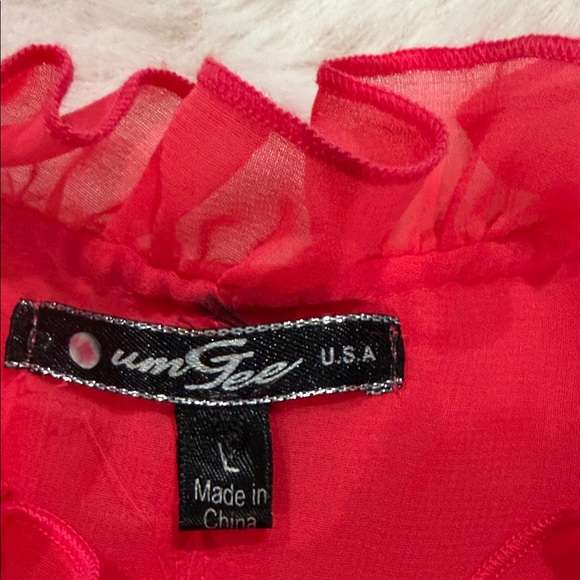 Umgee Red Ruffled Blouse - Picture 2 of 3